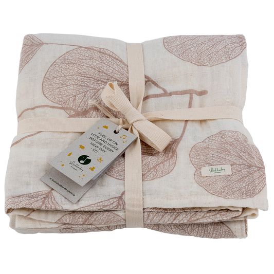 Muselina din bumbac organic 120X120cm, Hazelnut- Lullaby Planet