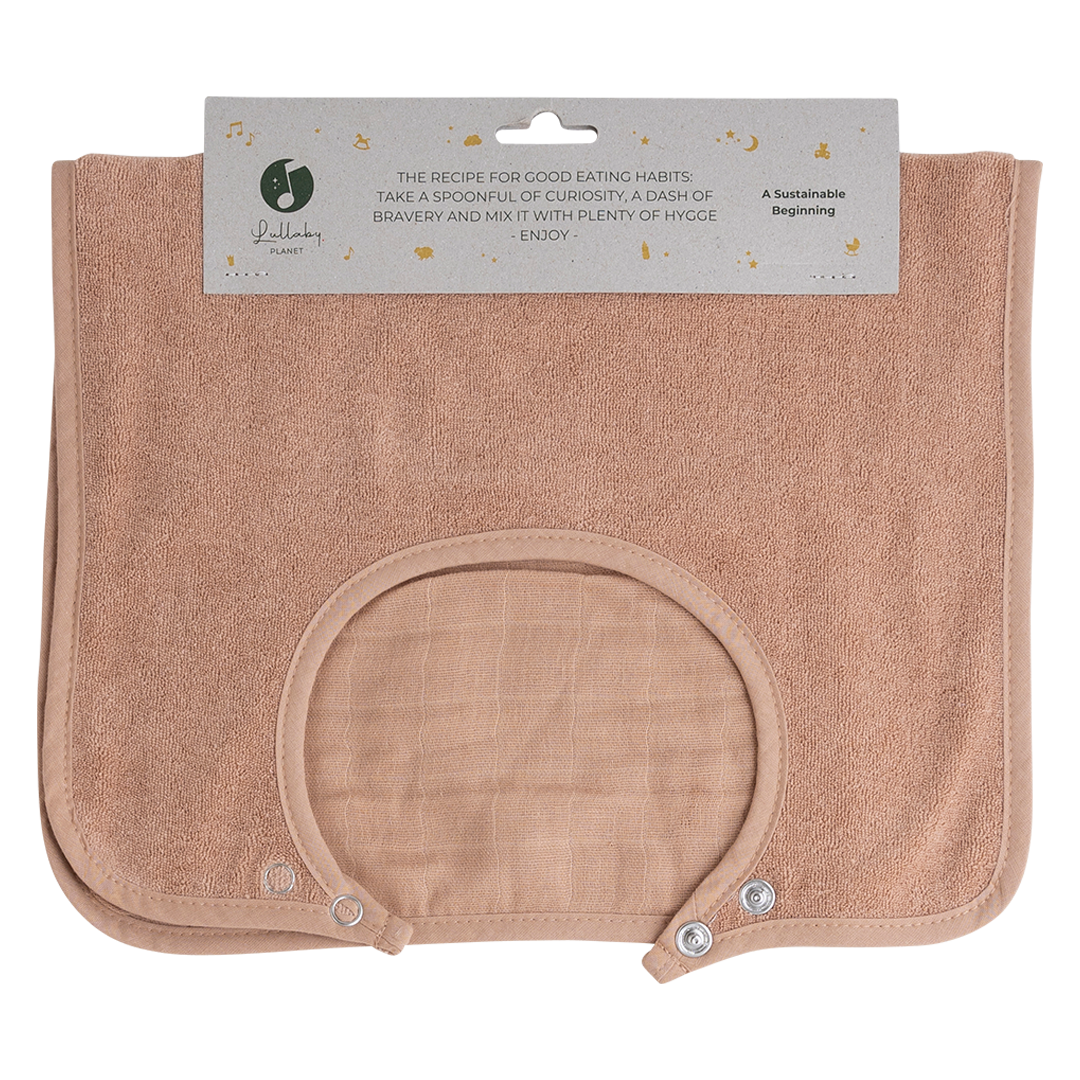 Baveta cu doua fete pentru bebelusi 50X30cm, Hazelnut- Lullaby Planet