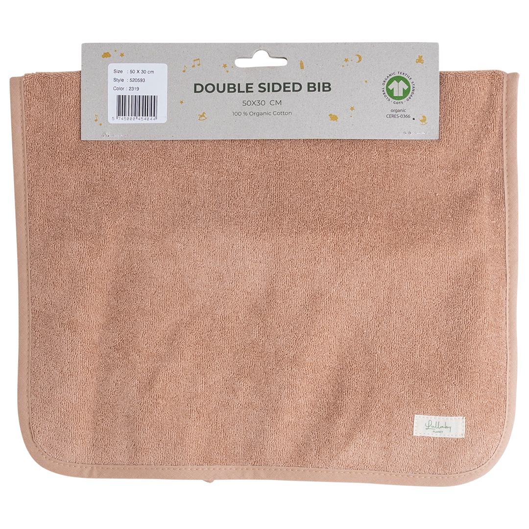 Baveta cu doua fete pentru bebelusi 50X30cm, Hazelnut- Lullaby Planet