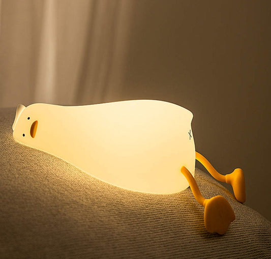 Lampa de veghe cu trei intensitati de lumina din silicon, Duck- Rammelaartje